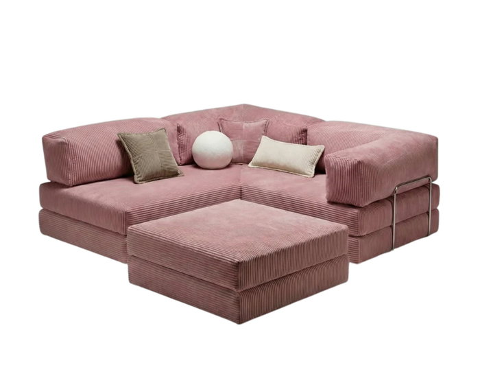 Atelier Del Sofa Sofá-Cama Esquinero Kanyon - Rosa